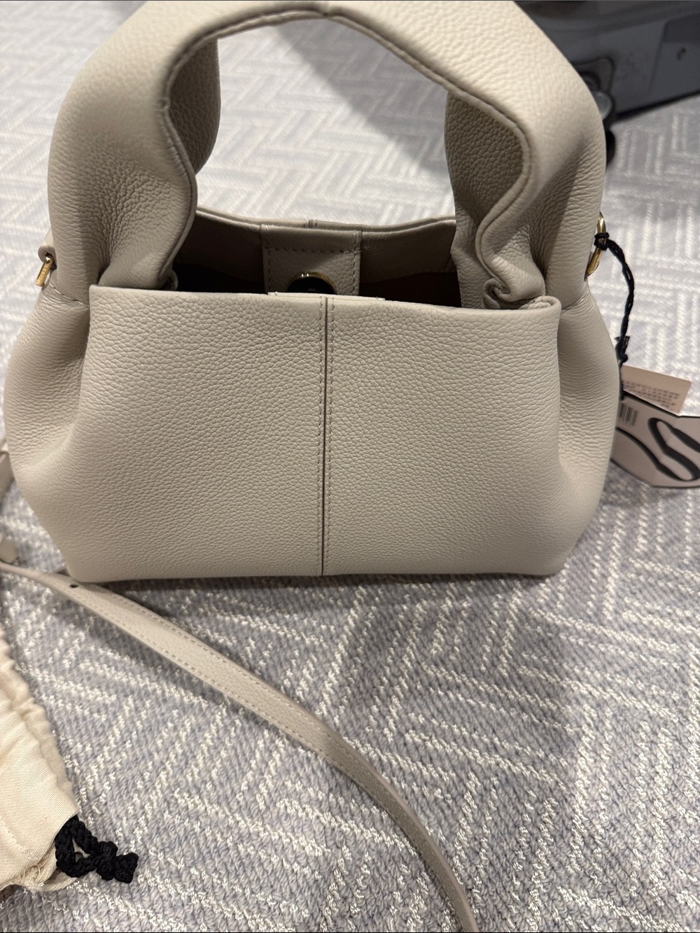 Polène Mini Handbag in Soft Cream Leather